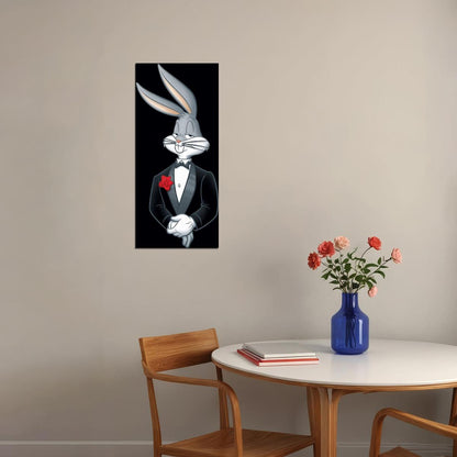 Bugs Bunny Kids Poster Looney Tunes Character Wall Art Classic Cartoon Print