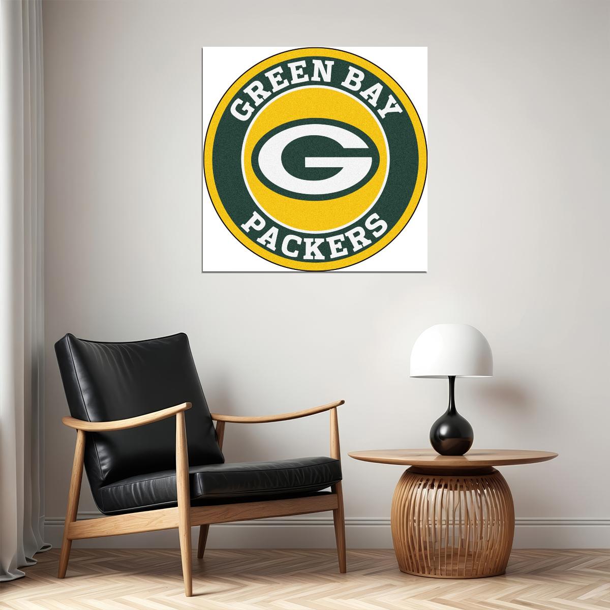 Green Bay Packers Football Poster Nfl Team Logo Wall Art Sports Print