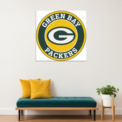 Green Bay Packers Football Poster Nfl Team Logo Wall Art Sports Print