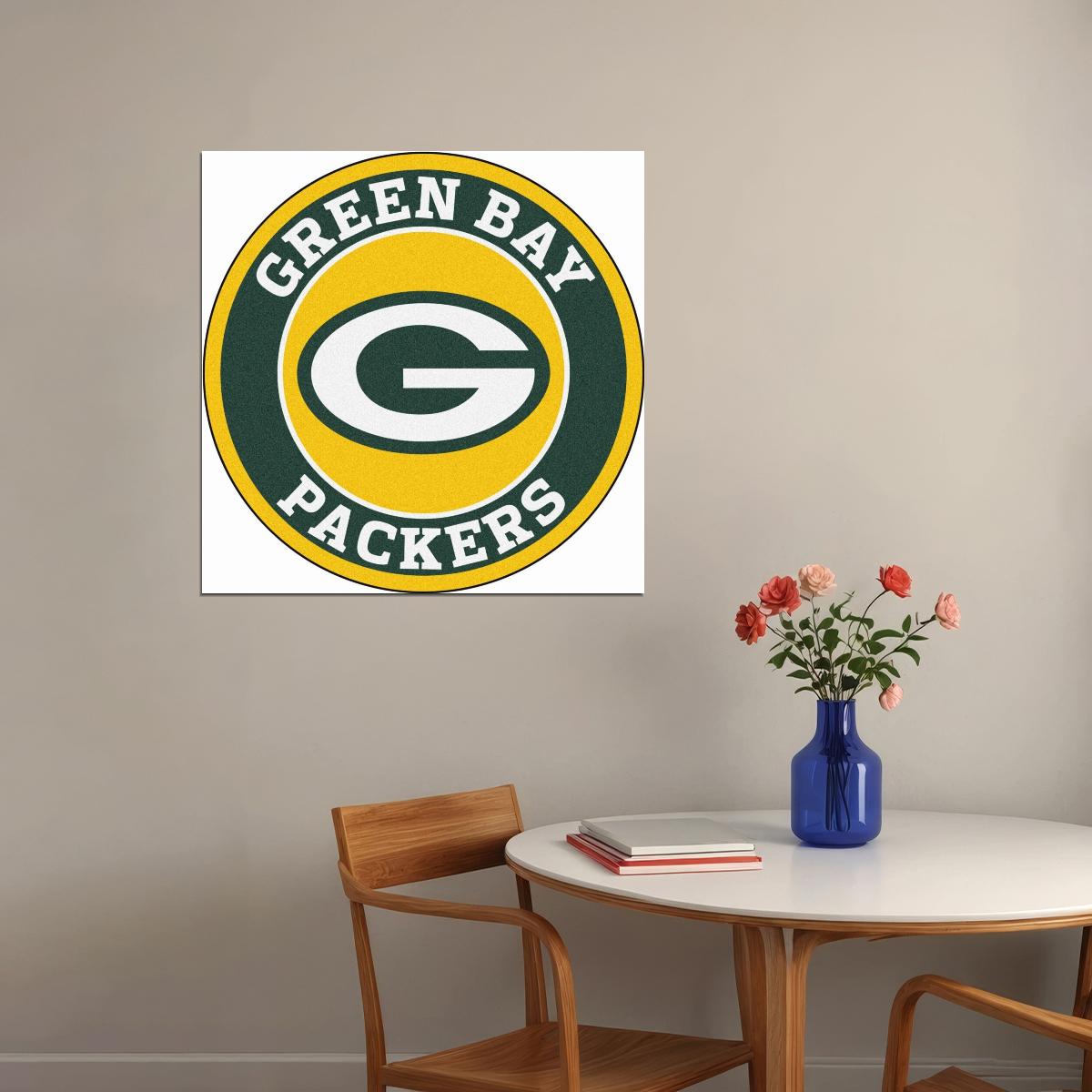 Green Bay Packers Football Poster Nfl Team Logo Wall Art Sports Print