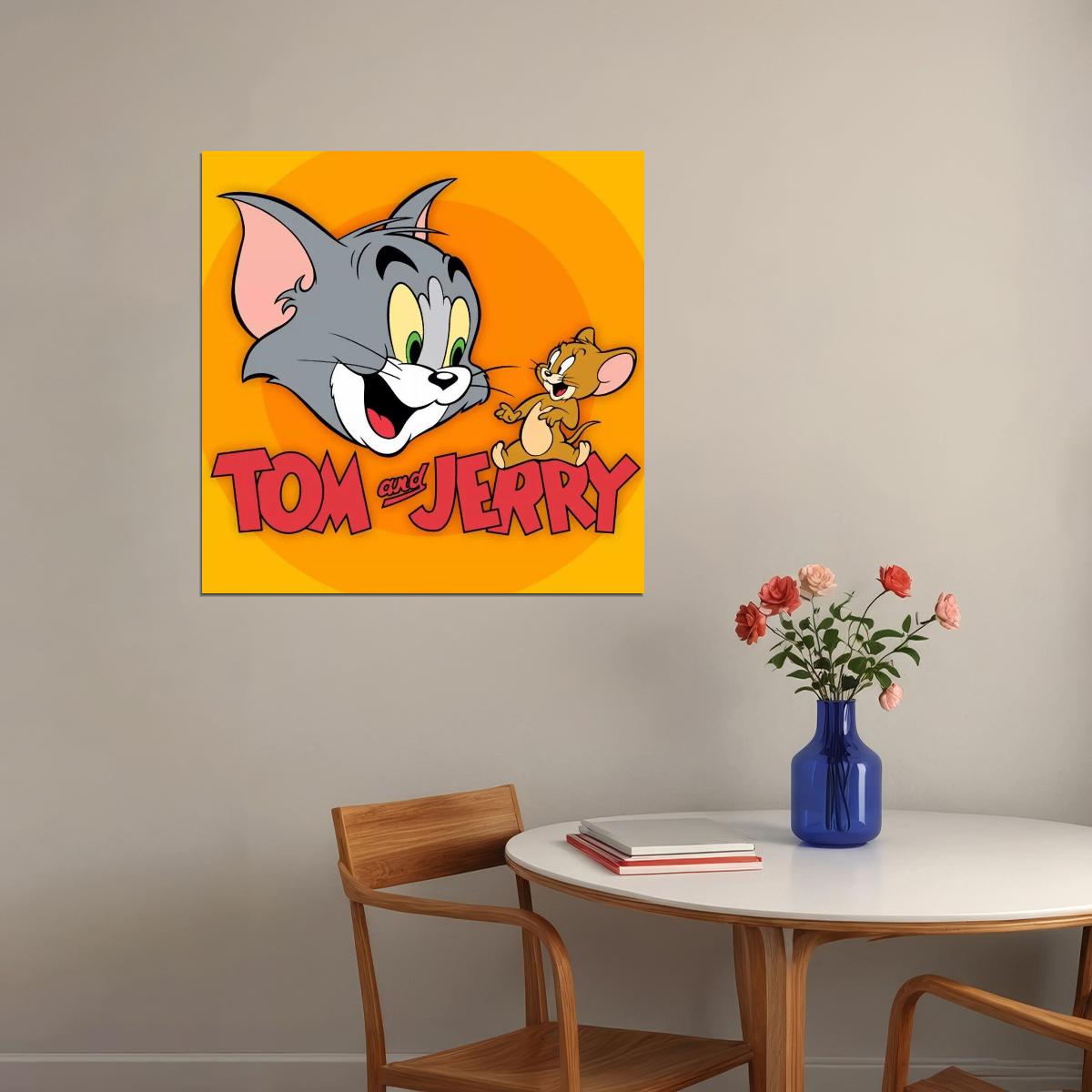 Tom And Jerry Poster Iconic Cartoon Duo Fun Classic Animation Art Retro Kids Wall Print