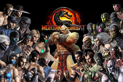 Mortal Kombat Characters Video Game Poster Gamer Wall Art Print