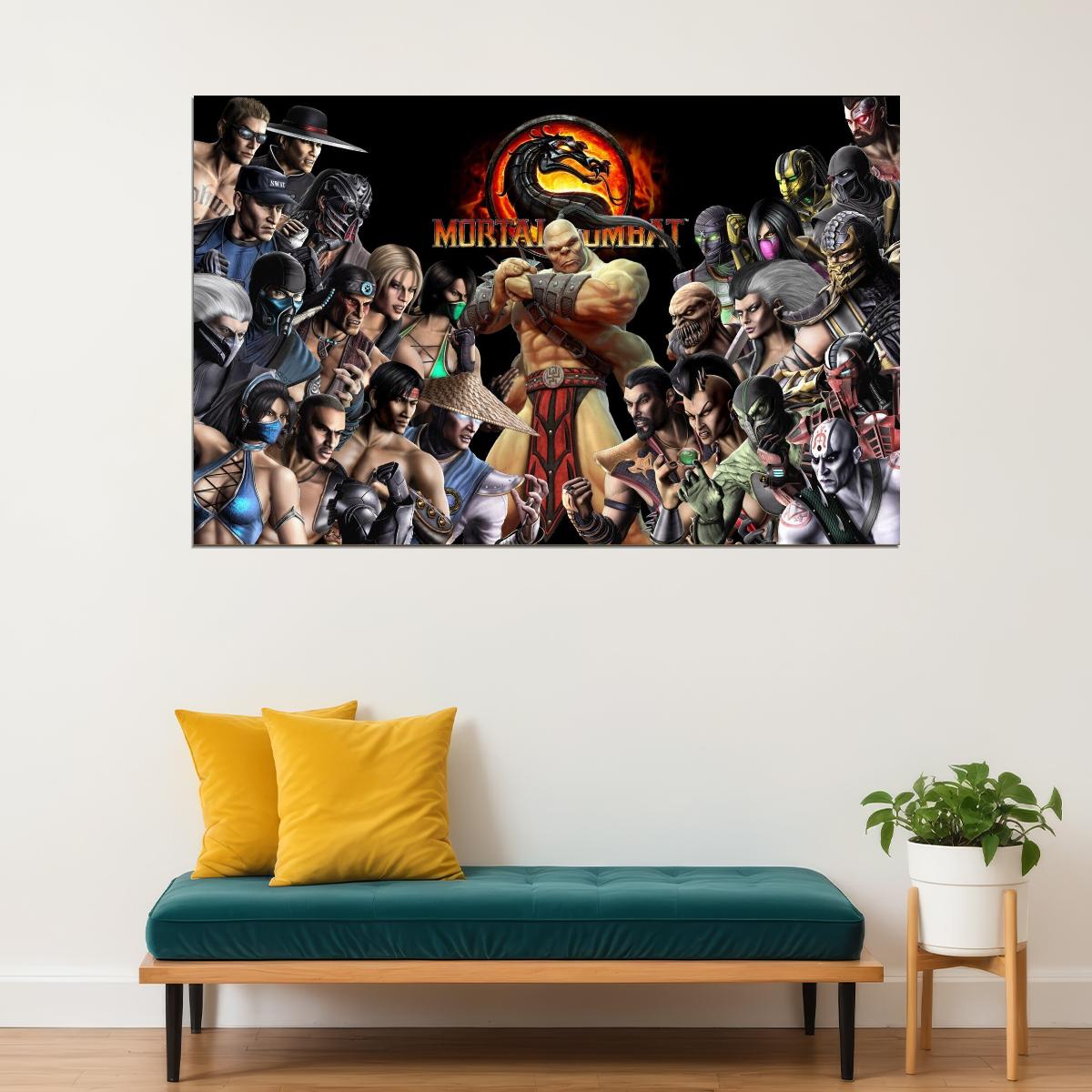 Mortal Kombat Characters Video Game Poster Gamer Wall Art Print