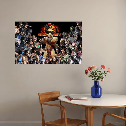 Mortal Kombat Characters Video Game Poster Gamer Wall Art Print