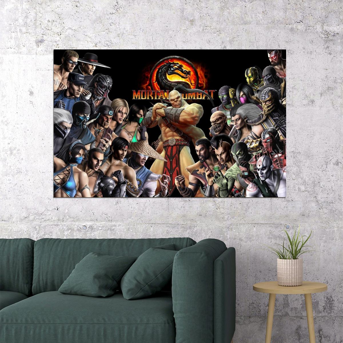 Mortal Kombat Characters Video Game Poster Gamer Wall Art Print