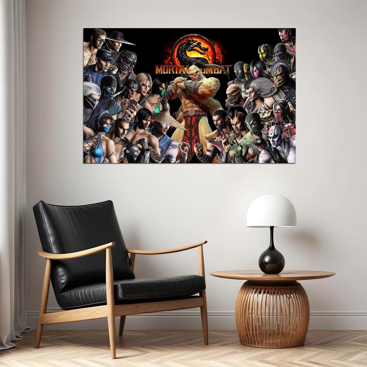 Mortal Kombat Characters Video Game Poster Gamer Wall Art Print