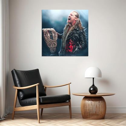 Superstar Chris Jericho Wrestling Poster Iconic Wwe Legend Wall Art