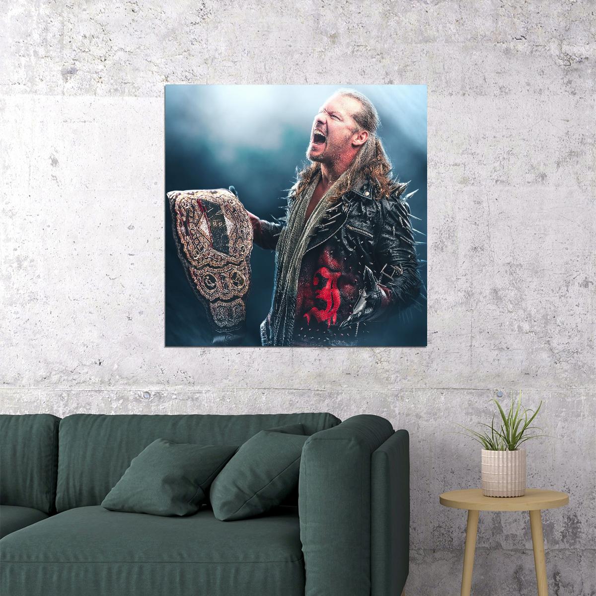 Superstar Chris Jericho Wrestling Poster Iconic Wwe Legend Wall Art