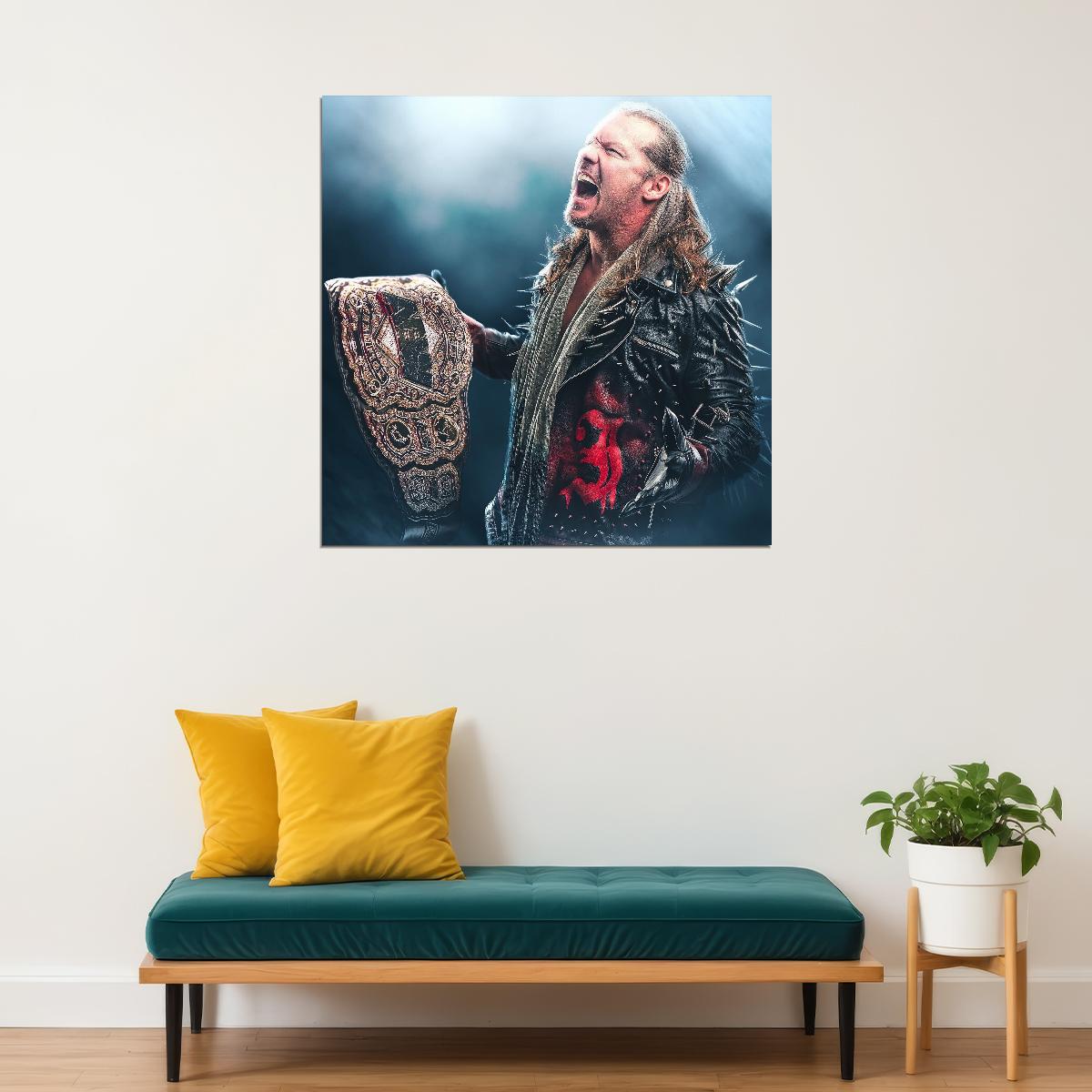 Superstar Chris Jericho Wrestling Poster Iconic Wwe Legend Wall Art