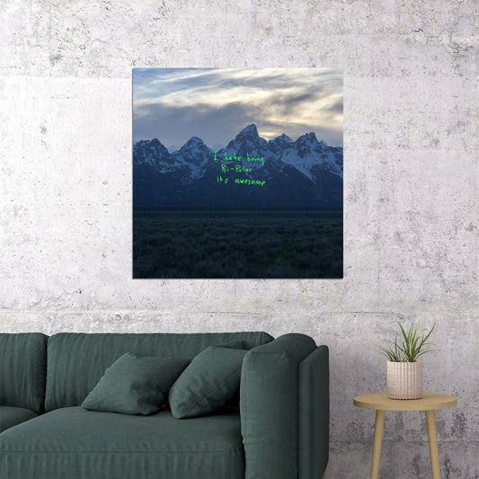 Kanye West Ye Album Cover Art Music Poster Rap Wall Print - xonomax