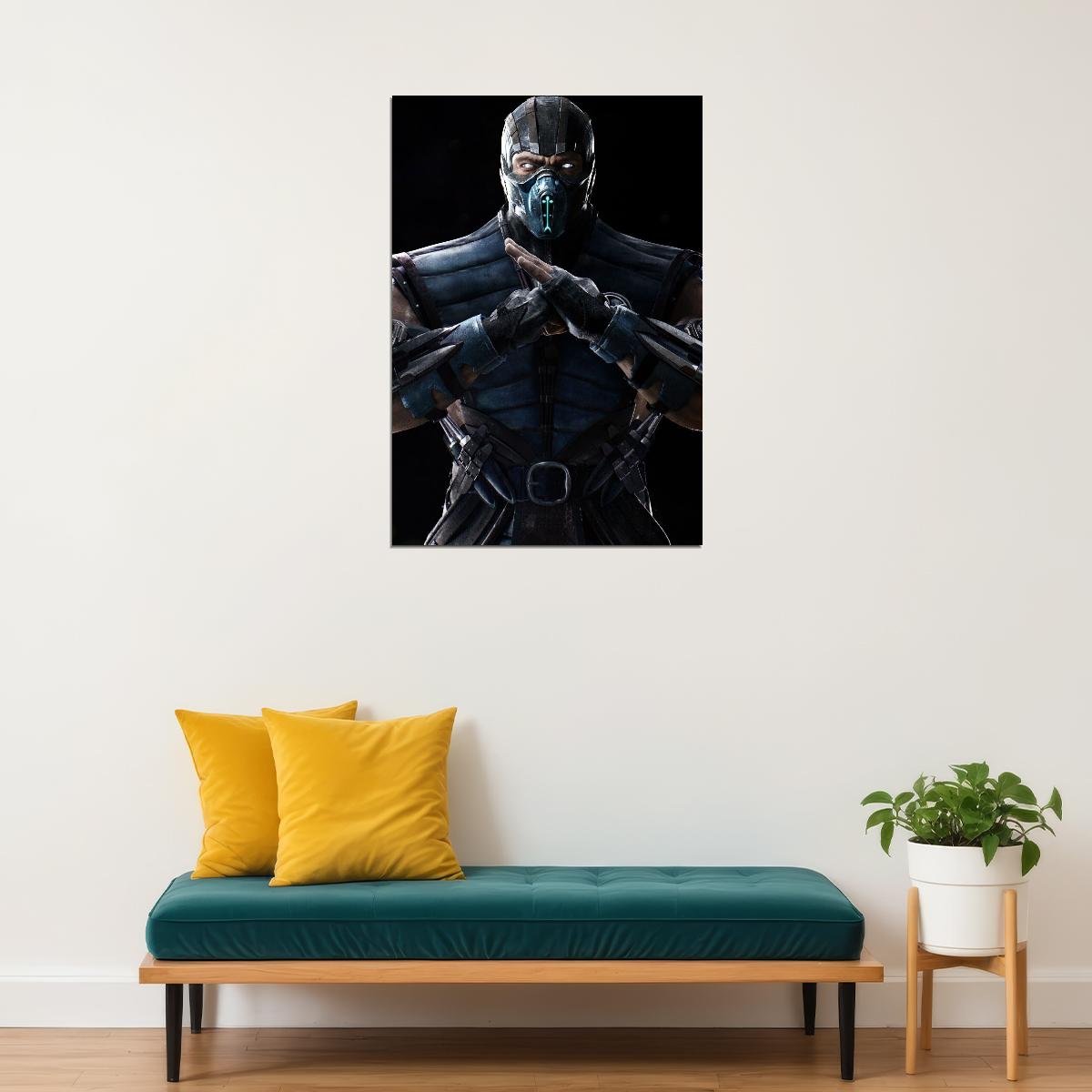 Mortal Kombat Sub-zero Video Game Poster Gamer Wall Art Print