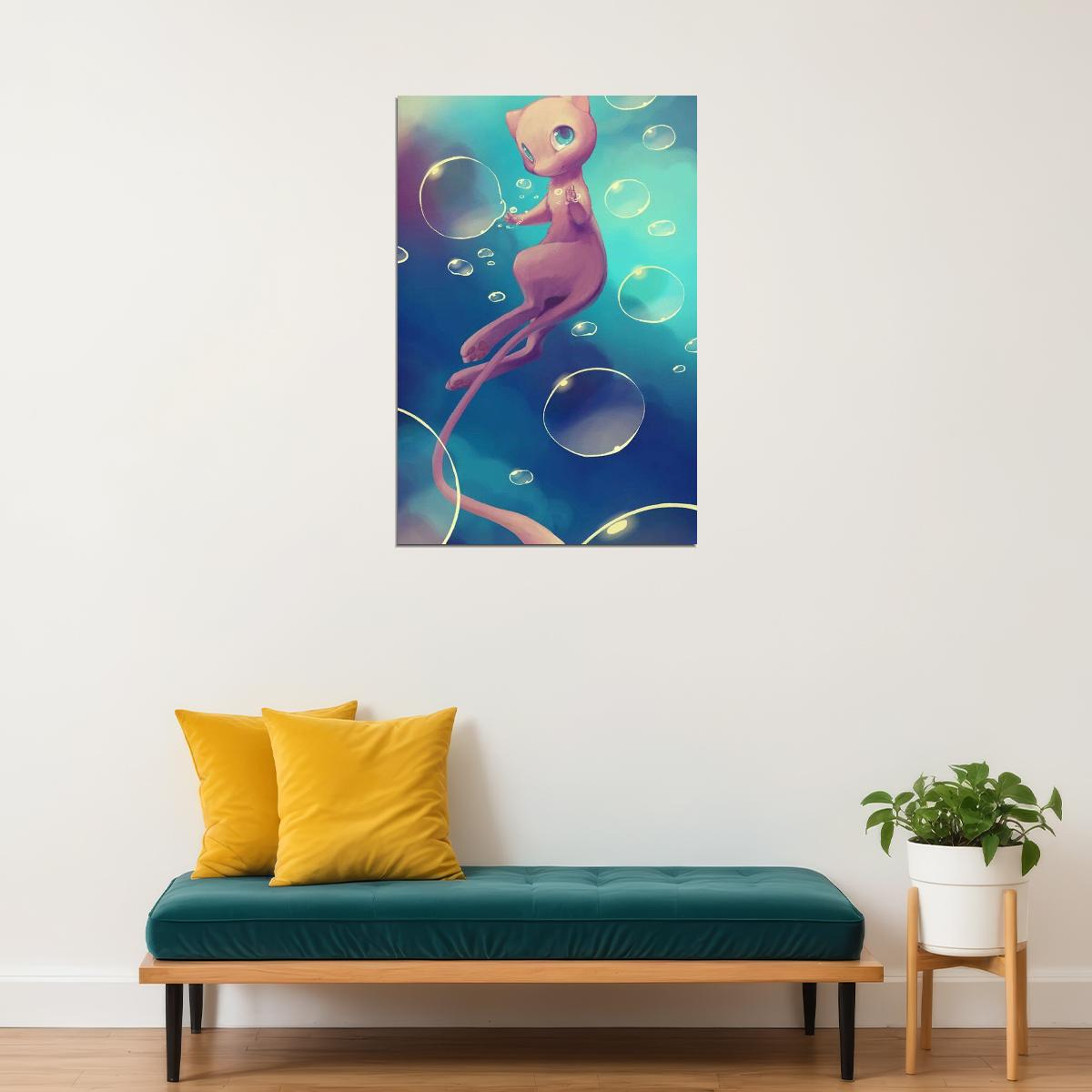 Pokemon Mew Video Game Poster Nintendo Gamer Wall Print