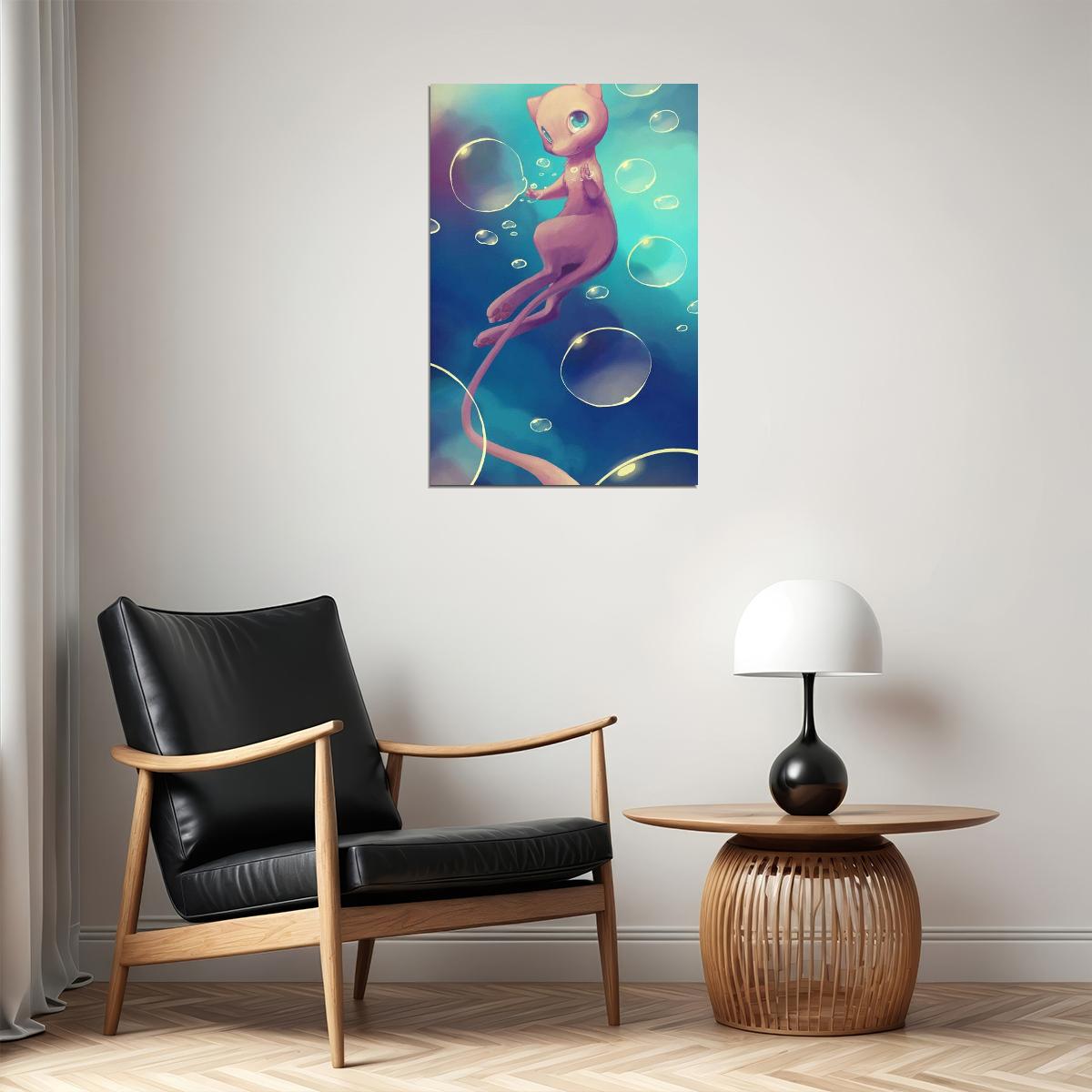 Pokemon Mew Video Game Poster Nintendo Gamer Wall Print