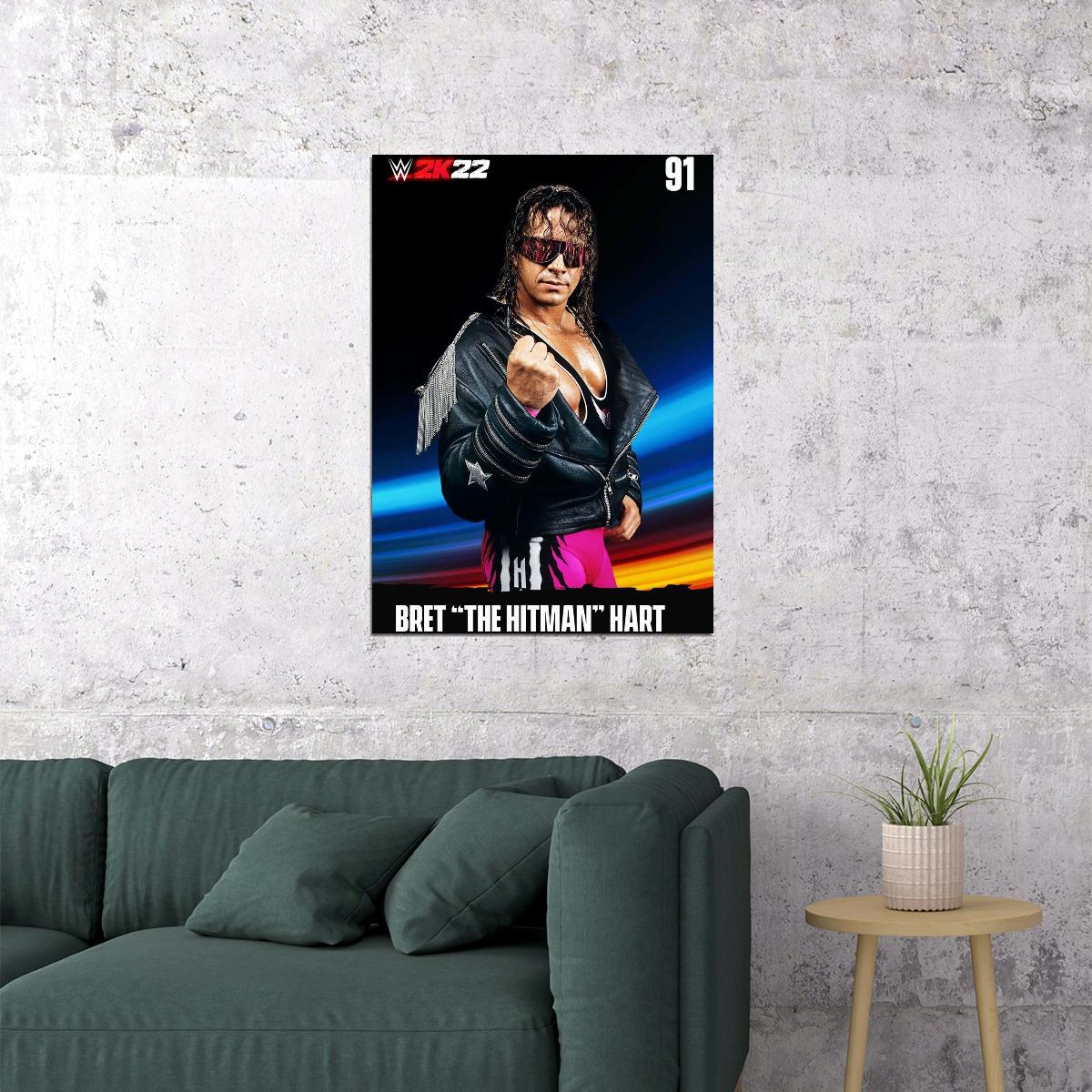 The Hitman Bret Hart Wwe Poster Inspirational Wrestling Legend Art Print