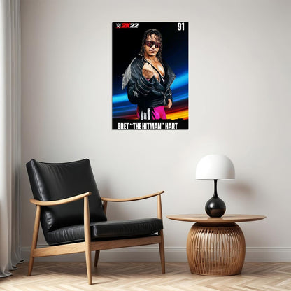 The Hitman Bret Hart Wwe Poster Inspirational Wrestling Legend Art Print