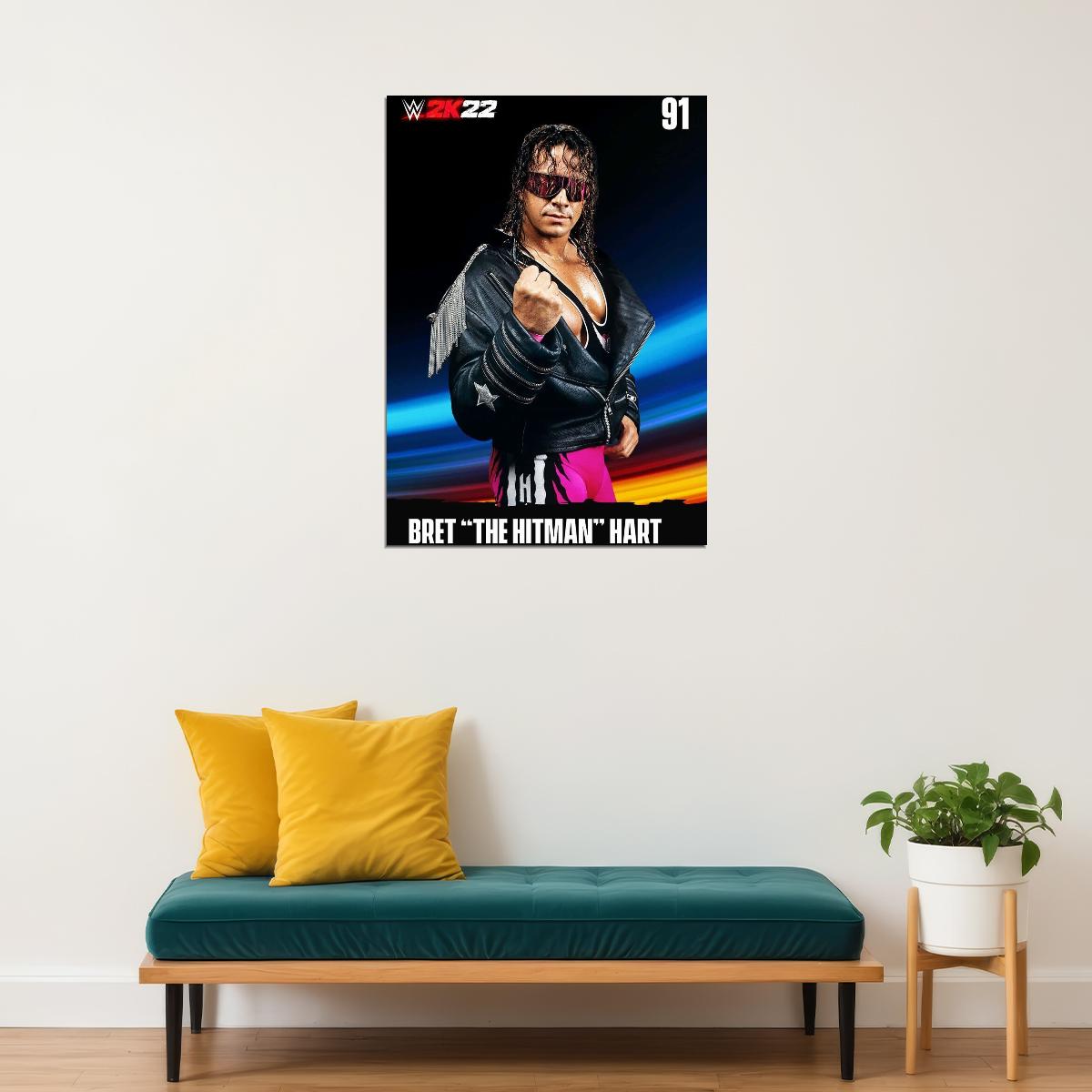 The Hitman Bret Hart Wwe Poster Inspirational Wrestling Legend Art Print