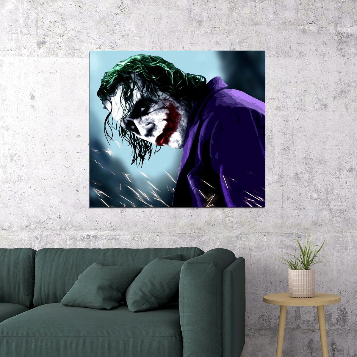 The Joker The Dark Knight Movie Poster Iconic Dc Villain Art Print Heath Ledger