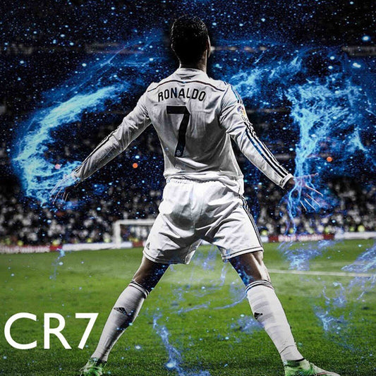 Cristiano Ronaldo Football Poster Soccer Superstar Wall Art Motivational Sports Print