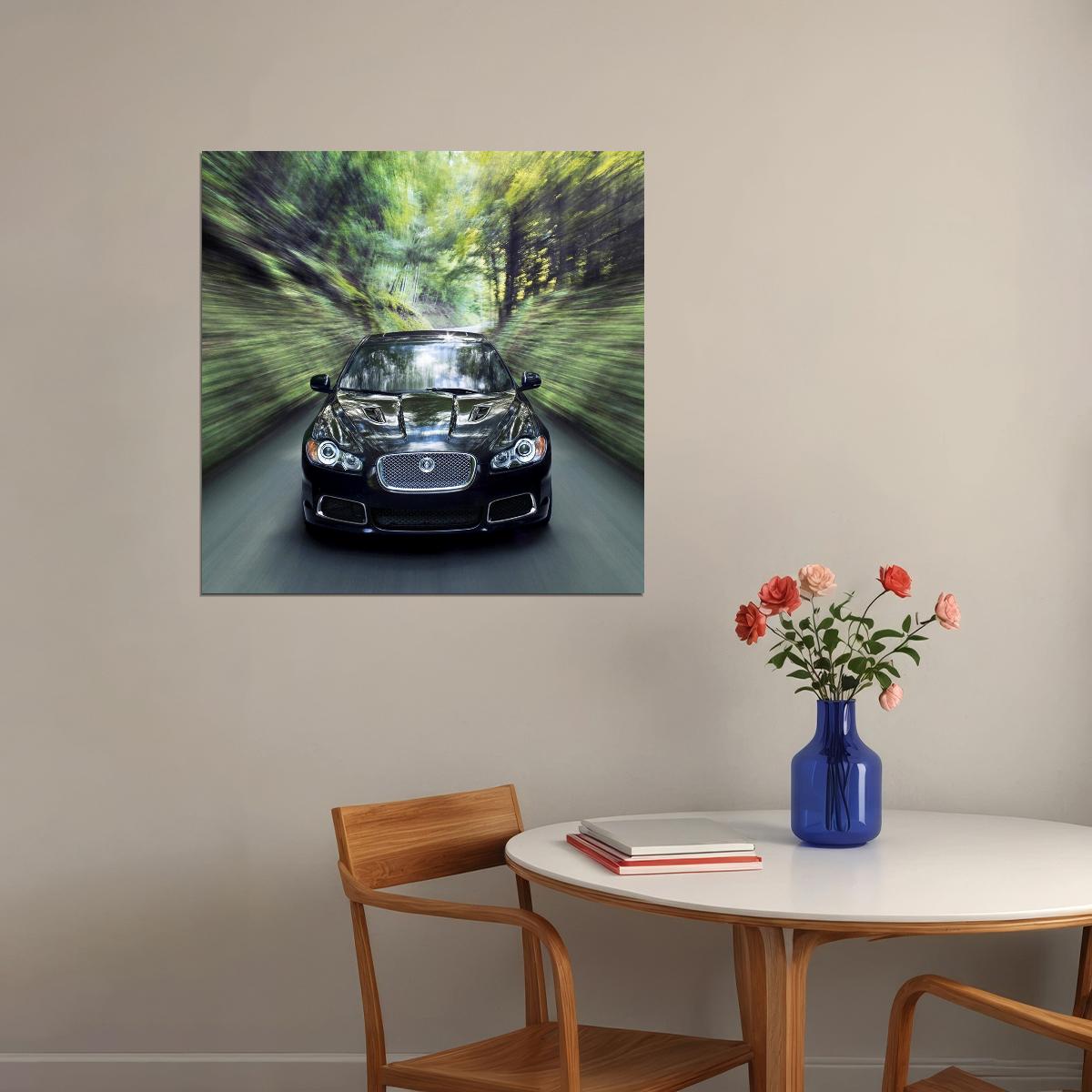 Jaguar Supercar Poster Sports Vehicle Wall Art Luxury Sports Car Print