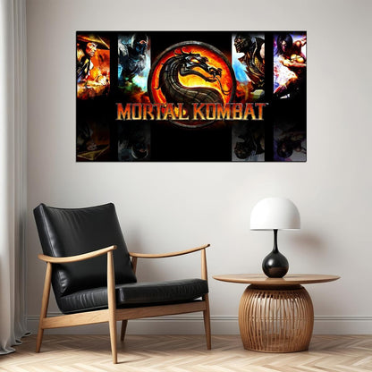 Mortal Kombat Characters Video Game Poster Gamer Wall Art Print