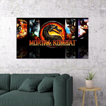 Mortal Kombat Characters Video Game Poster Gamer Wall Art Print