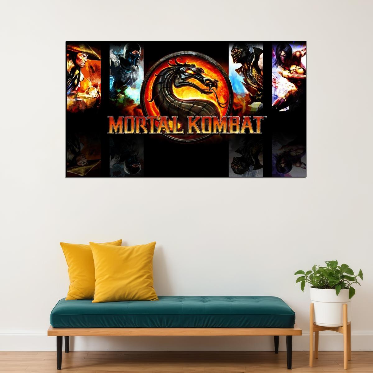 Mortal Kombat Characters Video Game Poster Gamer Wall Art Print