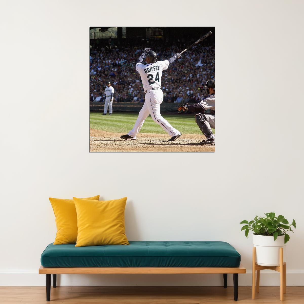 Ken Griffey Jr. Baseball Poster Mlb Player Wall Art Motivational Sports Print