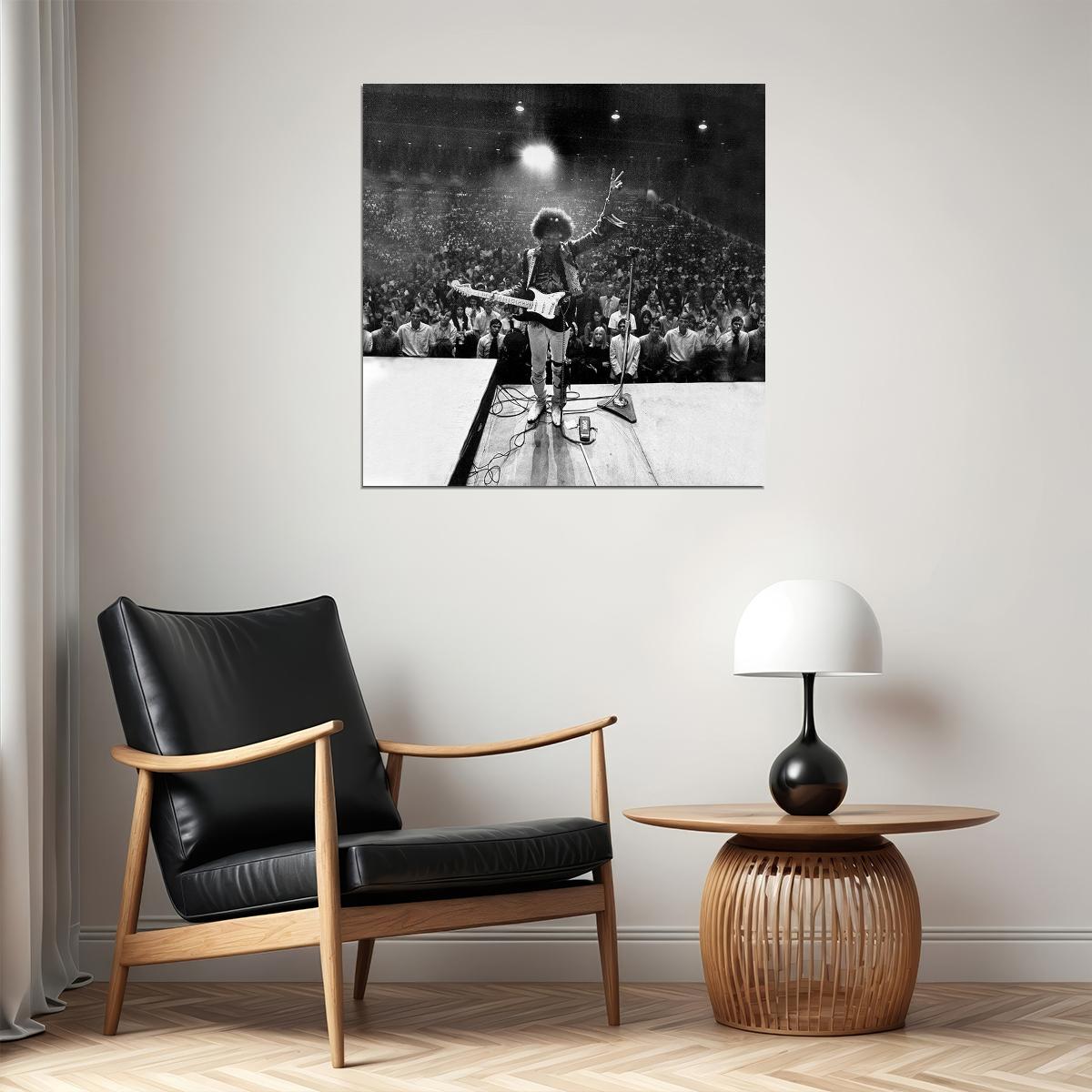 Jimi Hendrix Music Poster Rock Legend Wall Art