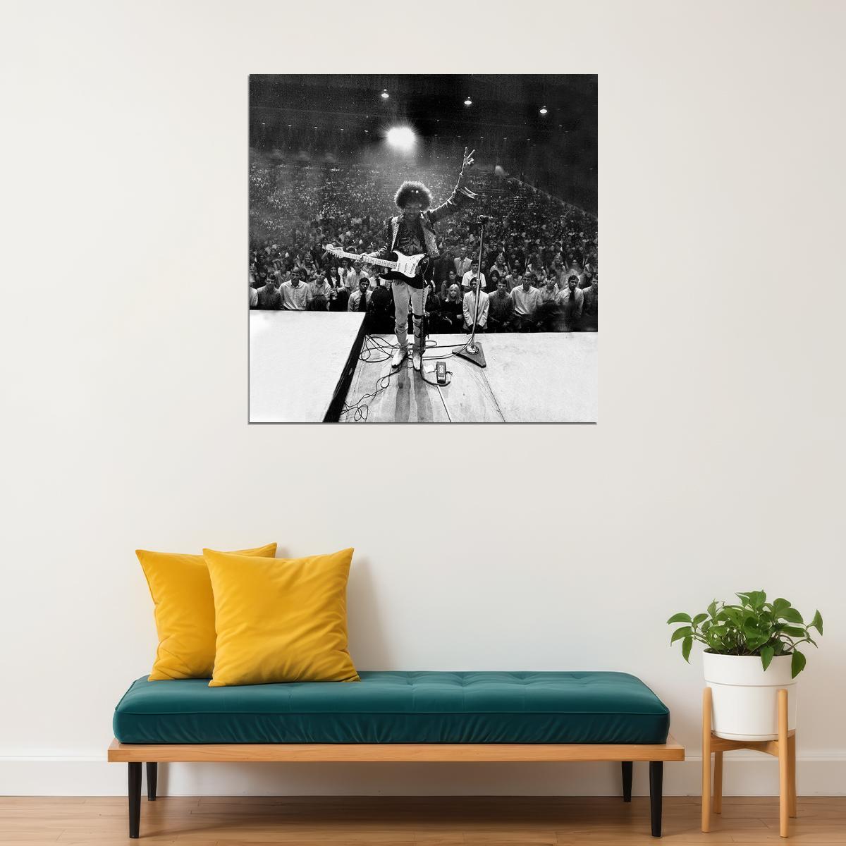 Jimi Hendrix Music Poster Rock Legend Wall Art