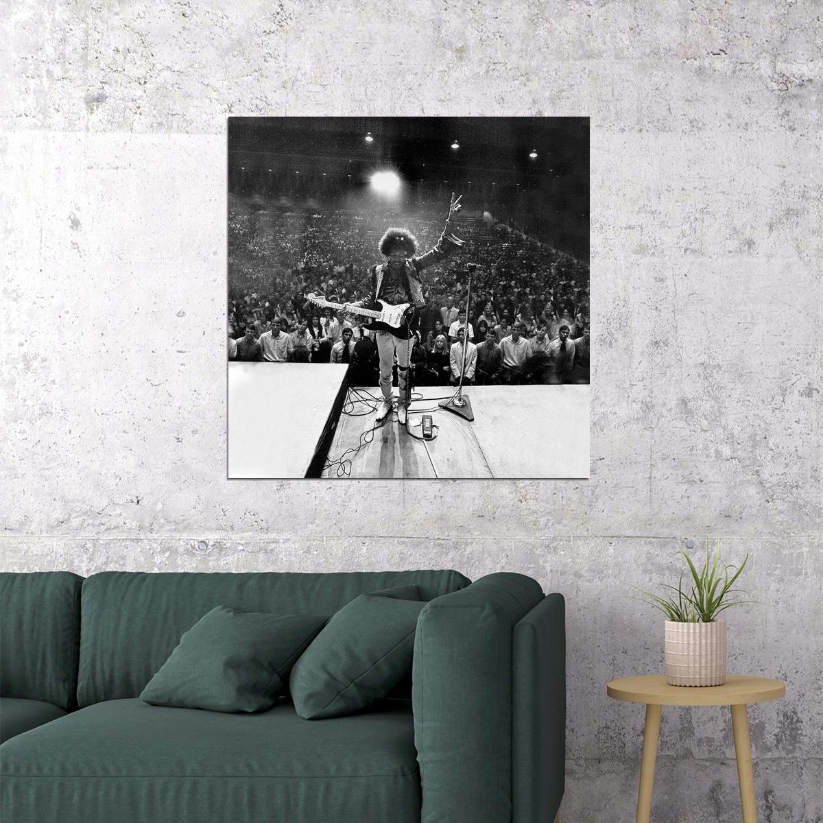 Jimi Hendrix Music Poster Rock Legend Wall Art