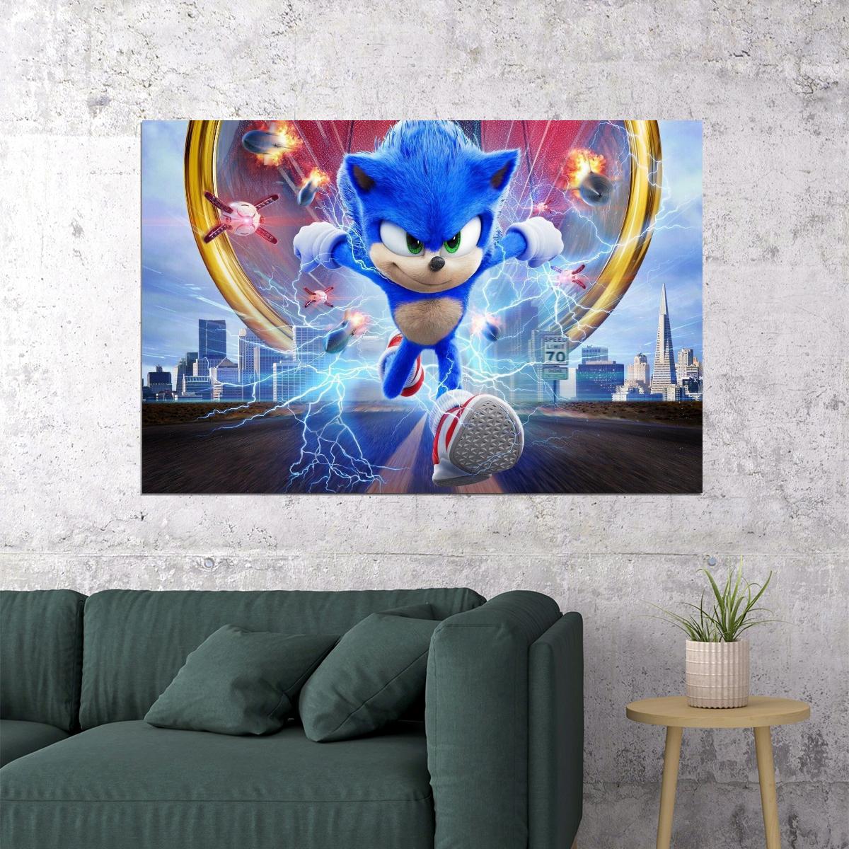 Sonic The Hedgehog Video Game Poster Iconic Retro Gamer Print