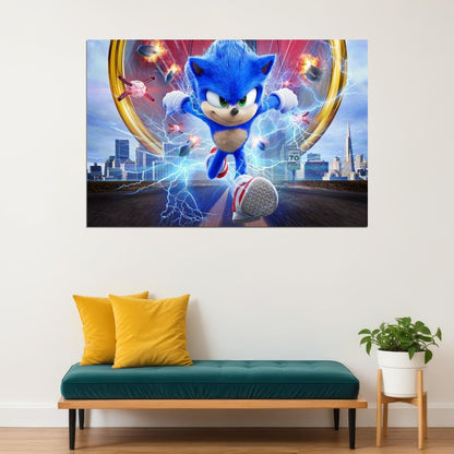 Sonic The Hedgehog Video Game Poster Iconic Retro Gamer Print