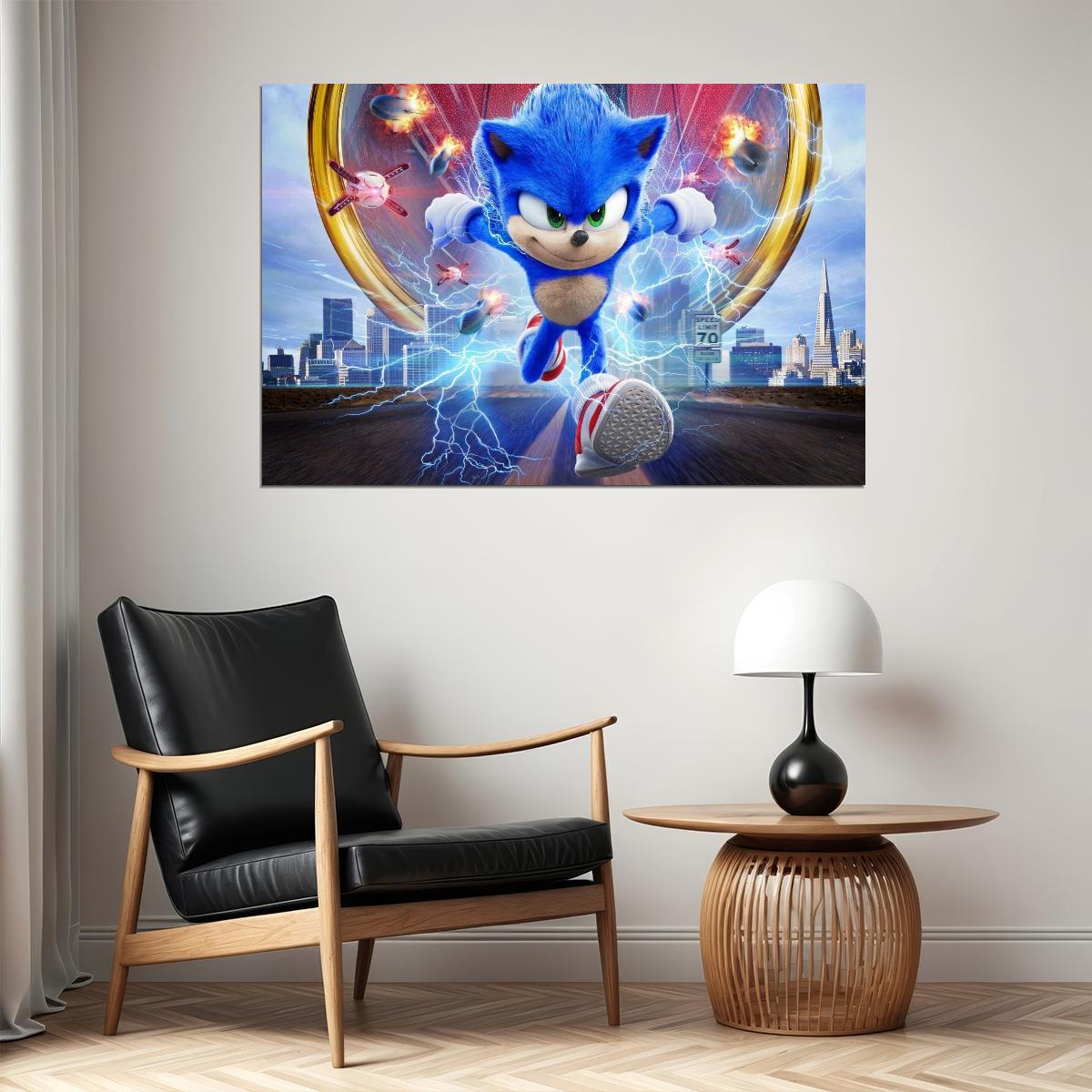 Sonic The Hedgehog Video Game Poster Iconic Retro Gamer Print