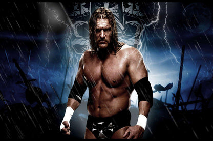 Triple H Wwe Poster Iconic Wrestling Legend Wall Art Inspirational Sports Print Champion Decor