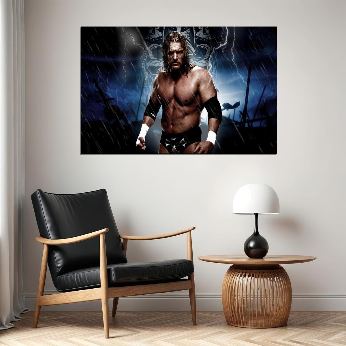 Triple H Wwe Poster Iconic Wrestling Legend Wall Art Inspirational Sports Print Champion Decor