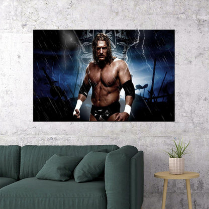 Triple H Wwe Poster Iconic Wrestling Legend Wall Art Inspirational Sports Print Champion Decor