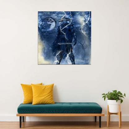 Mortal Kombat Raiden Video Game Poster Gamer Wall Art Print