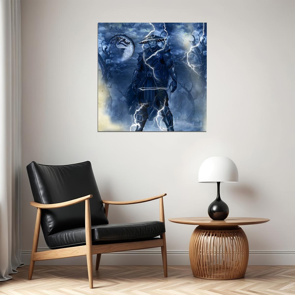 Mortal Kombat Raiden Video Game Poster Gamer Wall Art Print