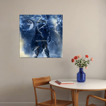 Mortal Kombat Raiden Video Game Poster Gamer Wall Art Print