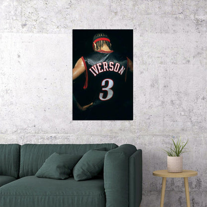 Allen Iverson Basketball Poster Nba Legend Wall Art Philadelphia 76ers Sports Print