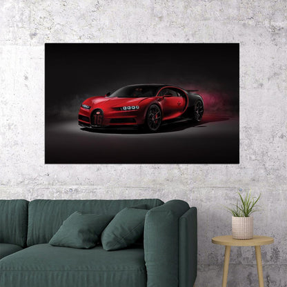 Bugatti Poster Luxury Sports Car Wall Art Supercar Print