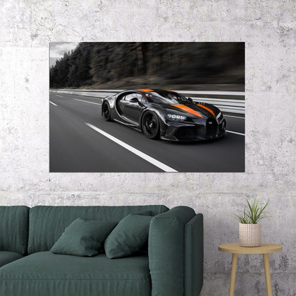 Bugatti Poster Luxury Sports Car Wall Art Supercar Print