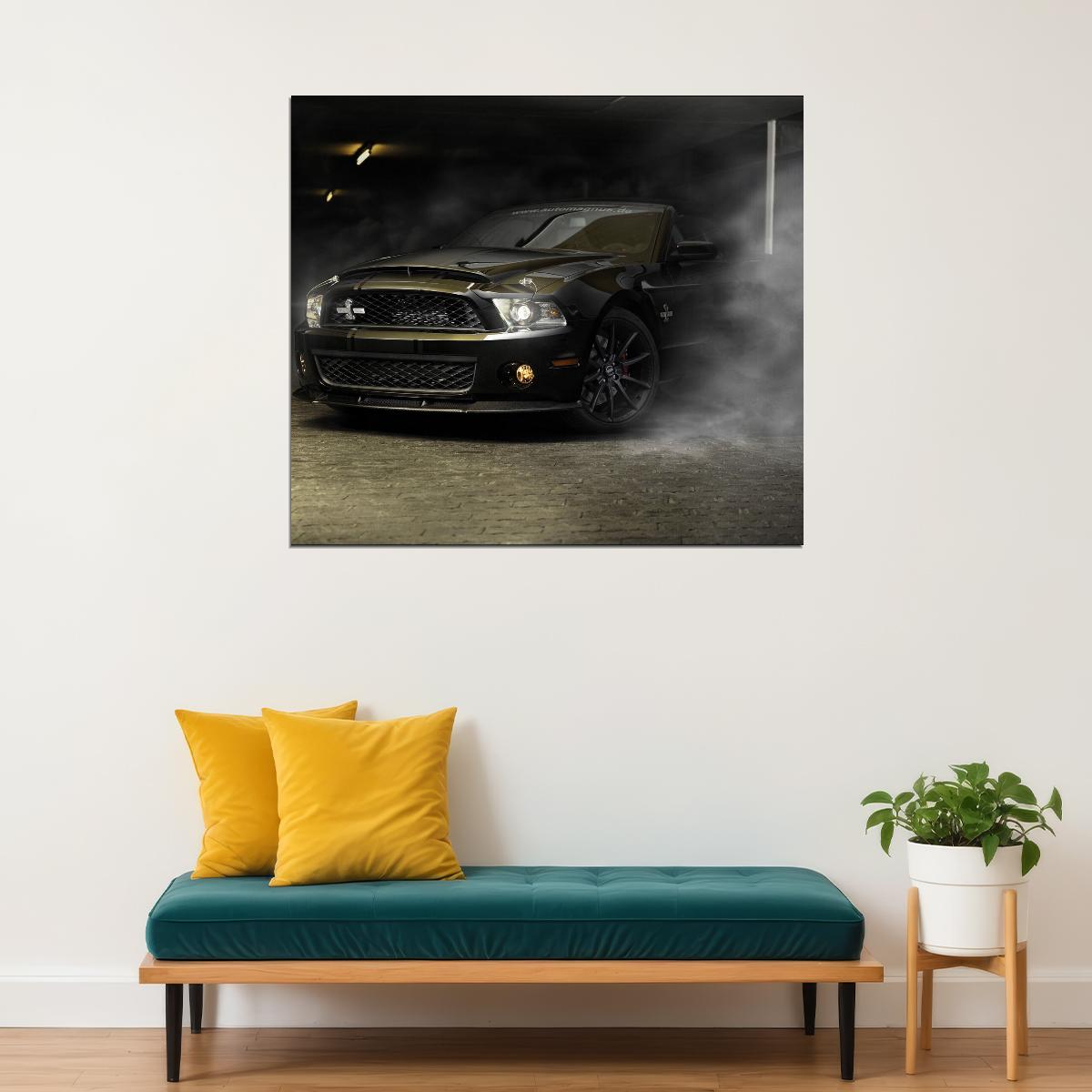 Ford Mustang Poster Classic American Muscle Car Wall Art Automotive Print