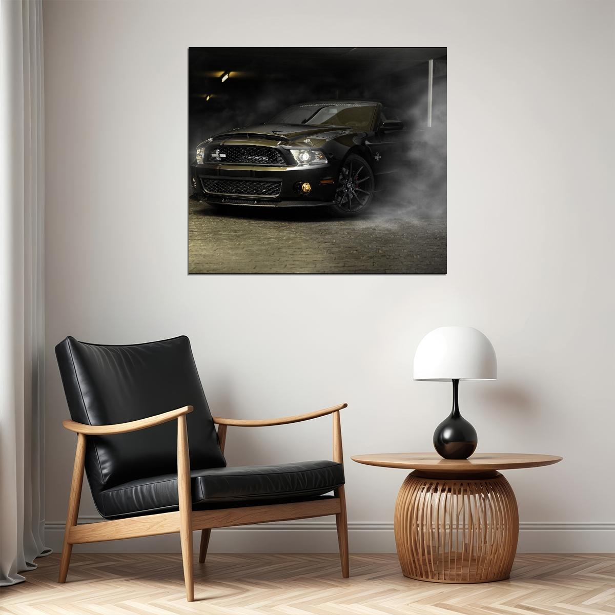 Ford Mustang Poster Classic American Muscle Car Wall Art Automotive Print