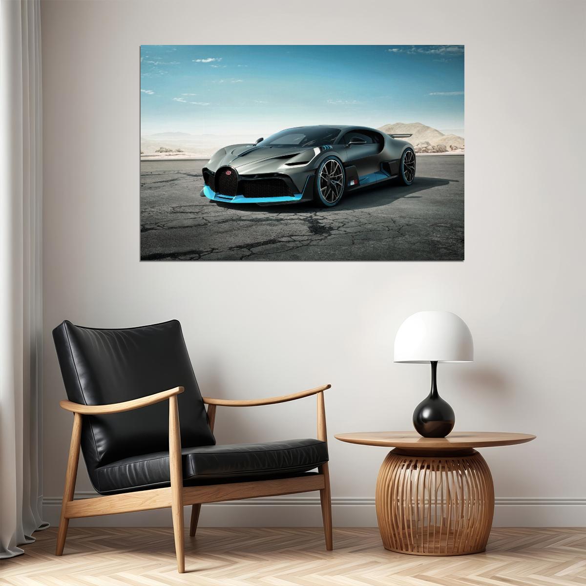 Bugatti Poster Luxury Sports Car Wall Art Supercar Print