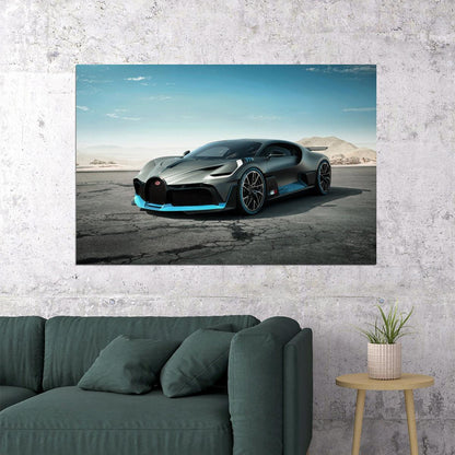 Bugatti Poster Luxury Sports Car Wall Art Supercar Print