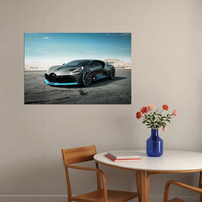 Bugatti Poster Luxury Sports Car Wall Art Supercar Print