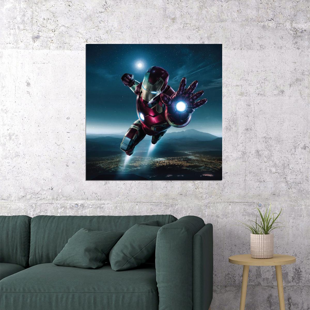 Iron Man Movie Poster Marvel Comics Superhero Wall Art Film Print