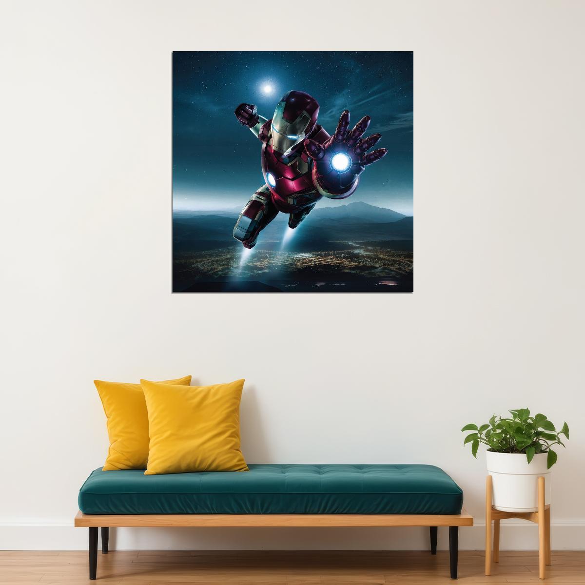 Iron Man Movie Poster Marvel Comics Superhero Wall Art Film Print