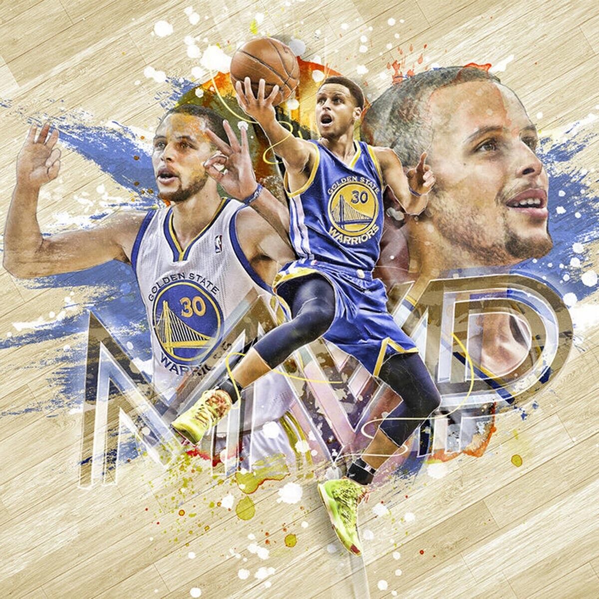 Stephen Curry Nba Basketball Poster Famous Player Motivational Sport Print